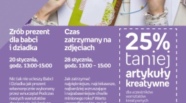 WARSZTATY KREATYWNE - ZRÓB PREZENT DLA BABCI I DZIADKA Dziecko, LIFESTYLE - WARSZTATY KREATYWNE - ZRÓB PREZENT DLA BABCI I DZIADKA 20 stycznia, godz. 13:00 – 15:00 empik Manufaktura, Łódź, ul. Karskiego 5