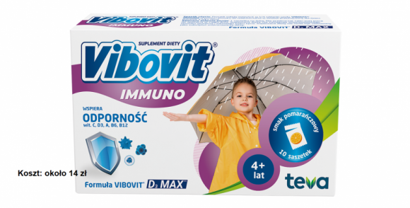 Nowość VIBOVIT IMMUNO maksymalna porcja wsparcia odporności dla twojego dziecka Dziecko, LIFESTYLE - Znajdź słońce zimą! Nowość - unikalna formuła saszetek Vibovit Immuno wspierająca odporność i prawidłowy rozwój Twojego dziecka jest już dostępna w aptekach. Vibovit Immuno to optymalna kompozycja 10 witamin, w tym największa porcja witaminy D.