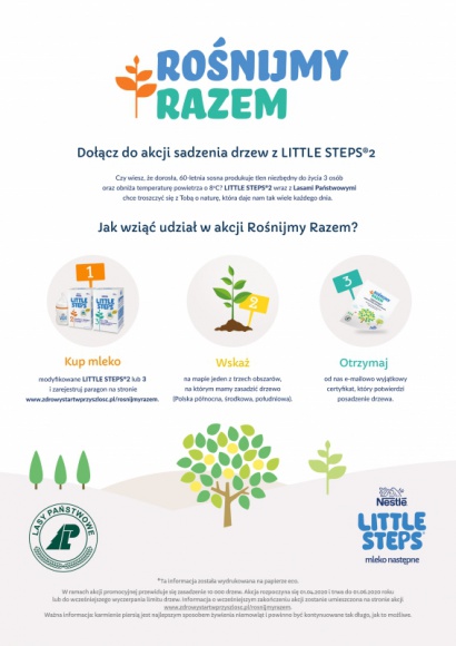 Rośnijmy razem! Dołącz do akcji sadzenia drzew z LITTLE STEPS®2 Dziecko, LIFESTYLE - Z radością obserwujesz rozwój swojego dziecka? Chcesz, aby dorastało w przyjaznym świecie, blisko natury? Wspólnie z marką LITTLE STEPS®2 rodzice wraz ze swoim maluszkiem będą mogli przyczynić się do zasadzenia drzewa i czynić środowisko piękniejszym.