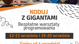 Koduj za darmo razem z Gigantami! Dziecko, LIFESTYLE - Już we wrześniu dzieci i młodzież w miastach w całej Polsce będą mogli spróbować swoich sił w programowaniu pod okiem zawodowych programistów. W ramach warsztatów Koduj z Gigantami chętni mogą zapisać się na darmowe zajęcia i poznać podstawy kodowania.