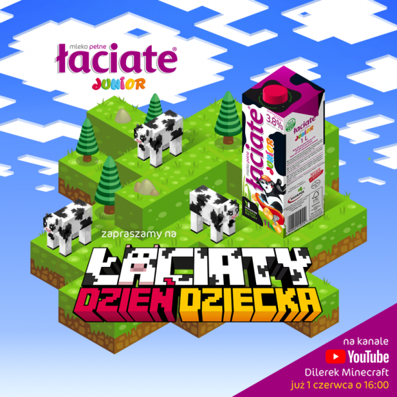 Łaciaty Dzień Dziecka z Dilerek Minecraft Dziecko, LIFESTYLE - Z okazji Dnia Dziecka marka Łaciate Junior zaprasza dzieci i młodzież na niezwykłe gamingowe wydarzenie.