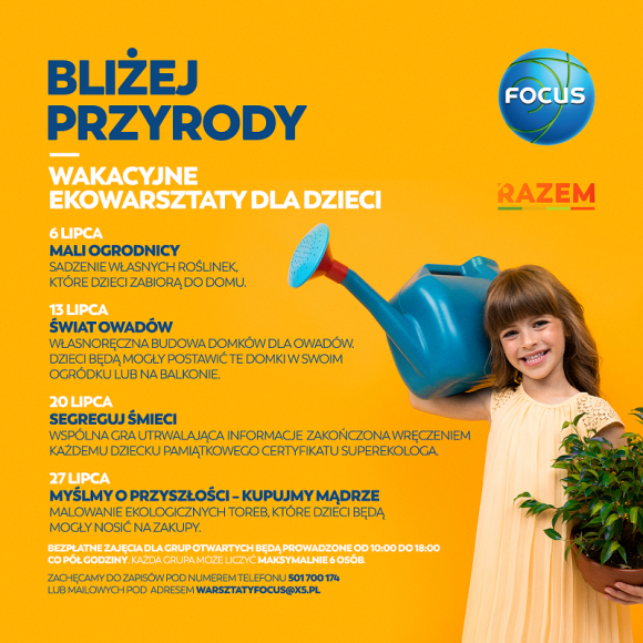 Wakacyjne warsztaty dla dzieci w CH Focus Dziecko, LIFESTYLE - Wakacyjne warsztaty dla dzieci w CH Focus